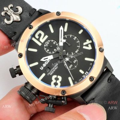 U Boat Classico U-72 Replica Watches - Rose Gold Bezel Black Dial